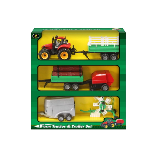 Farm Tractor and Trailer Set