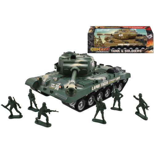 Army Tank and Soldiers Friction Playset