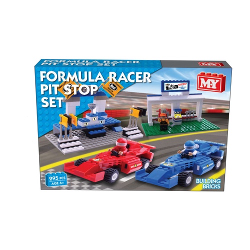 Formula Racer Pit Stop Building Bricks Set (295pcs)