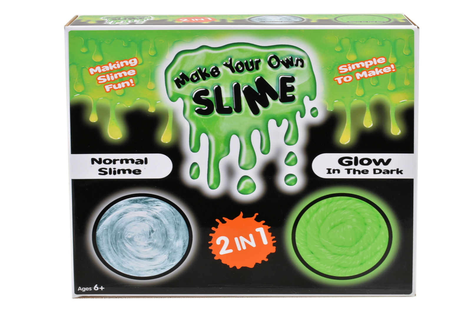 Make Your Own Slime Set 2 in 1 Normal & Glow in the Dark Kids DIY Set Craft