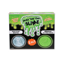 Make Your Own Slime Childrens 2 in 1 Kit Normal & Glow In The Dark Putty Toy 
