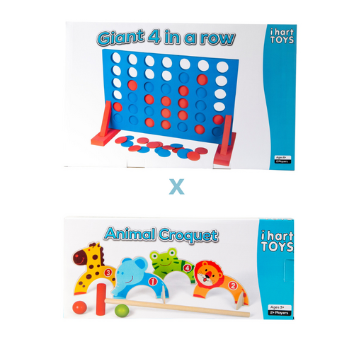 Giant 4 in a Row and Animal Croquet Bundle Pack