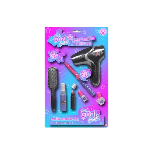 Girls Vanity Hair Set with Hairdryer