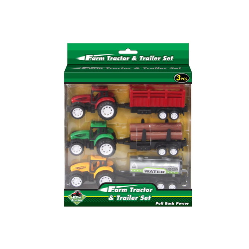 Farm Tractor and Trailer Set (3pc)