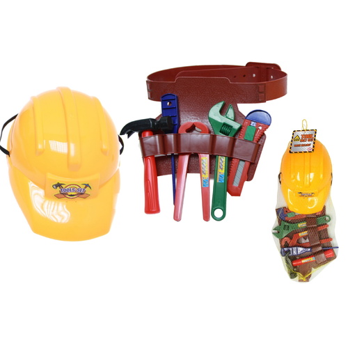 Plastic Construction Helmet With Tool Belt
