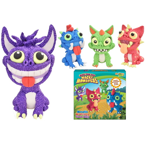 Wacky Monsters Metallic Modelling Dough 4 In 1 Set