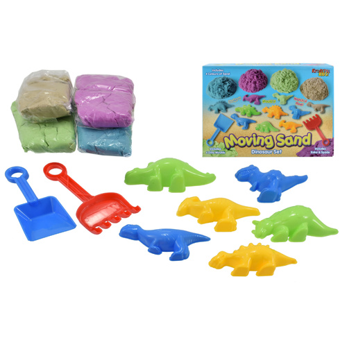 600g Moving Sand With 8pc Dinosaur Accessories