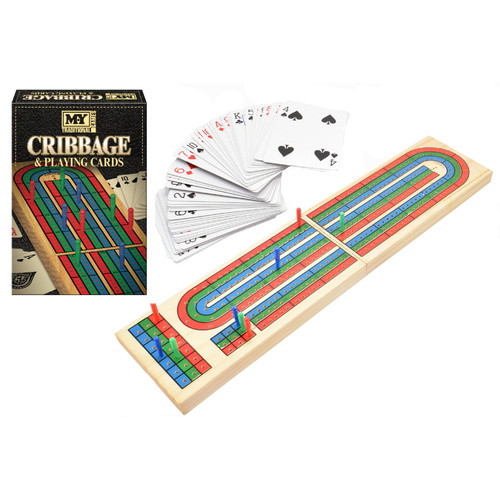 Cribbage Board and Playing Cards