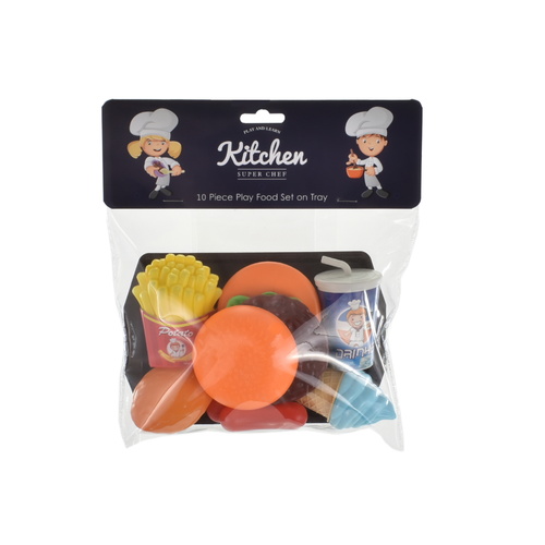 Play Food Set On Tray 10pc