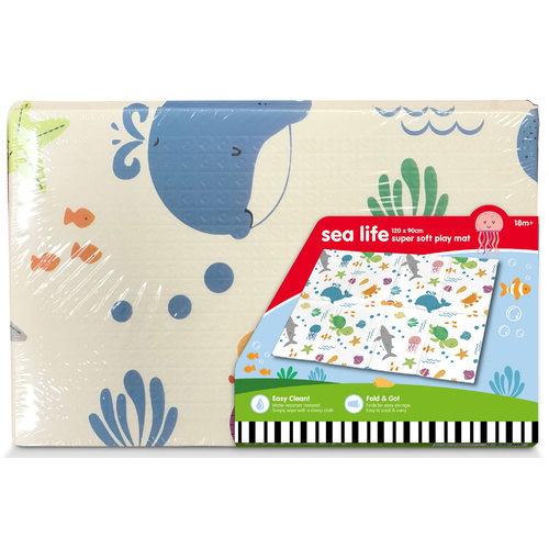 Sea Life Xpe Nursery Folding Mat 1.2m x 90cm