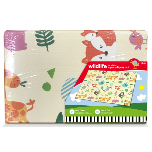 Wild Life Xpe Nursery Folding Mat 1.2m x 90cm