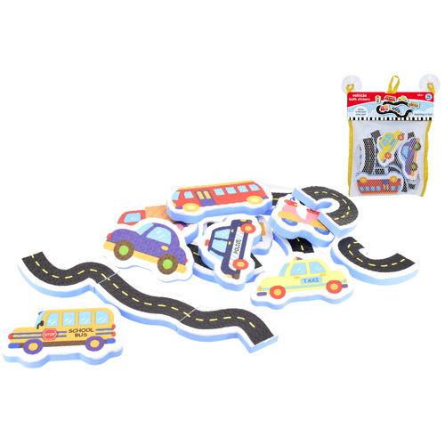 16pc Eva Bath Toys - Vehicles 