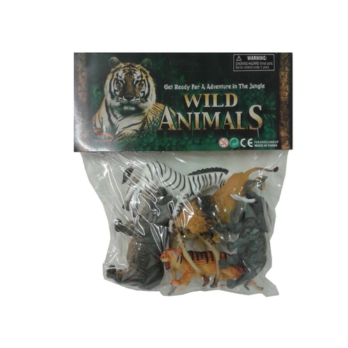 Wild Jungle Animals Toy Figures 6pk