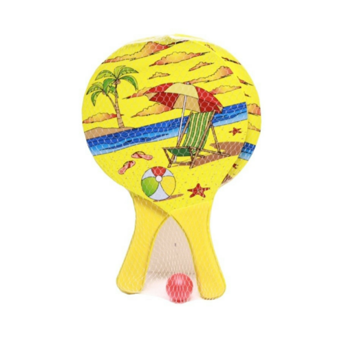 Wooden Beach Bat Paddles in Yellow