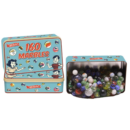 Retro Tin of Marbles (160pcs)