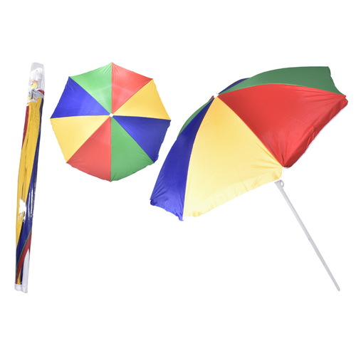 34" Rib Uv Beach Parasol With Tilt In Pvc Bag