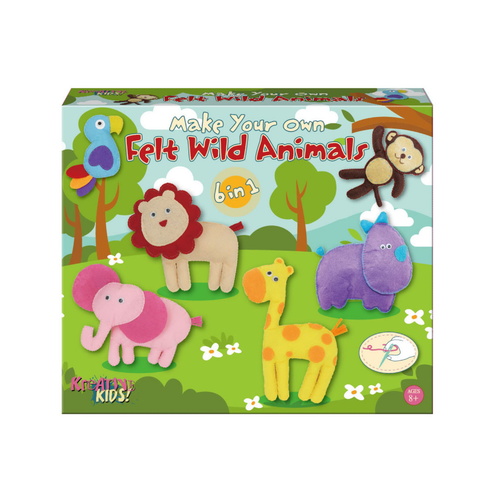 Make Your Own Felt 6-In-1 Wild Animals Playset