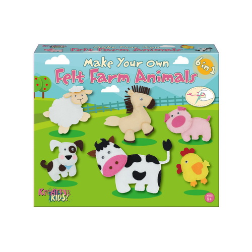 Make Your Own Felt 6-In-1 Farm Animals Playset