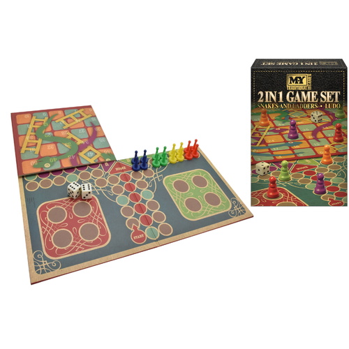 2 In 1 Snakes & Ladders & Ludo Game Set